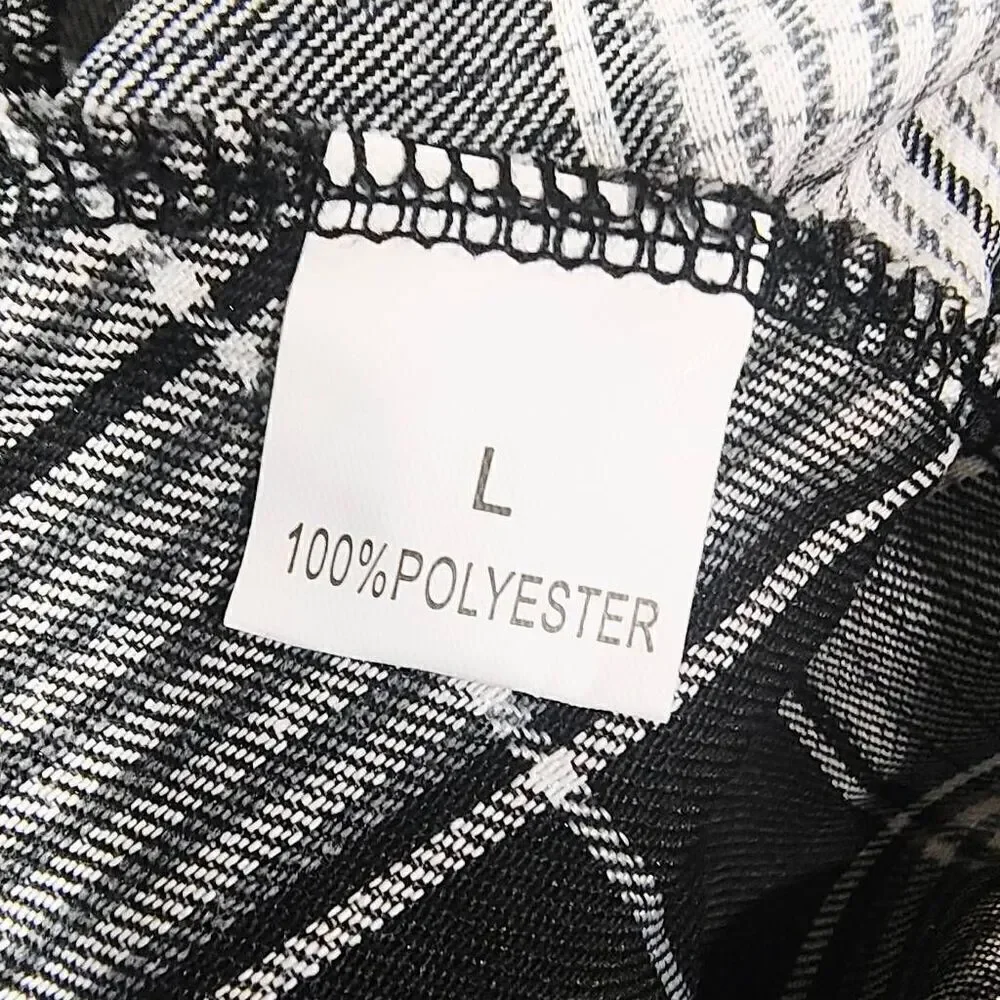 Women's Flannel Asymmetrical Hemline Plaid Front Tie Skirt Large #1